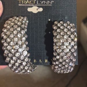 Heavy rhinestone chunky hoops